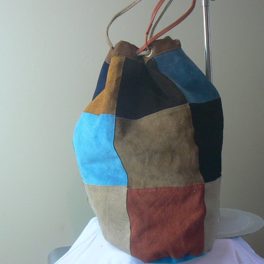 Suede Patchwork Tote Bag